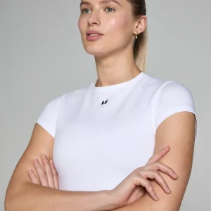 MYPROTEIN MP Damen Basics Körperbetontes Kurzarm-T-Shirt – Weiß*Damen T-Shirts & Tops