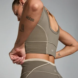 MYPROTEIN MP Damen Tempo Contrast Texture Sport-BH – Espresso*Damen Sports Bras