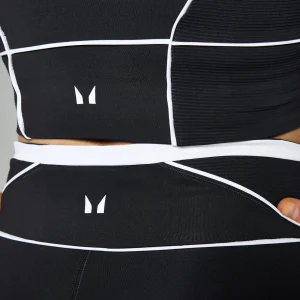 MYPROTEIN MP Damen Tempo Contrast Texture Sport-BH – Schwarz*Damen Sports Bras