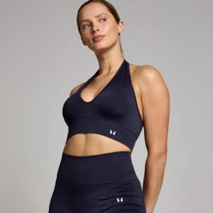 MYPROTEIN MP Damen Tempo Nahtloser Neckholder-BH – Dunkles Marineblau*Damen Sports Bras