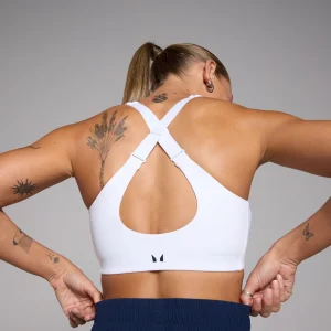 MYPROTEIN MP Damen Verstellbarer Sport-BH mit auf dem Rücken gekreuzten Trägern – Weiß*Damen Sports Bras