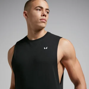 MYPROTEIN MP Herren Rest Day Tanktop mit tiefem Armausschnitt – Schwarz*Herren Tanktops | T-Shirts & Tops