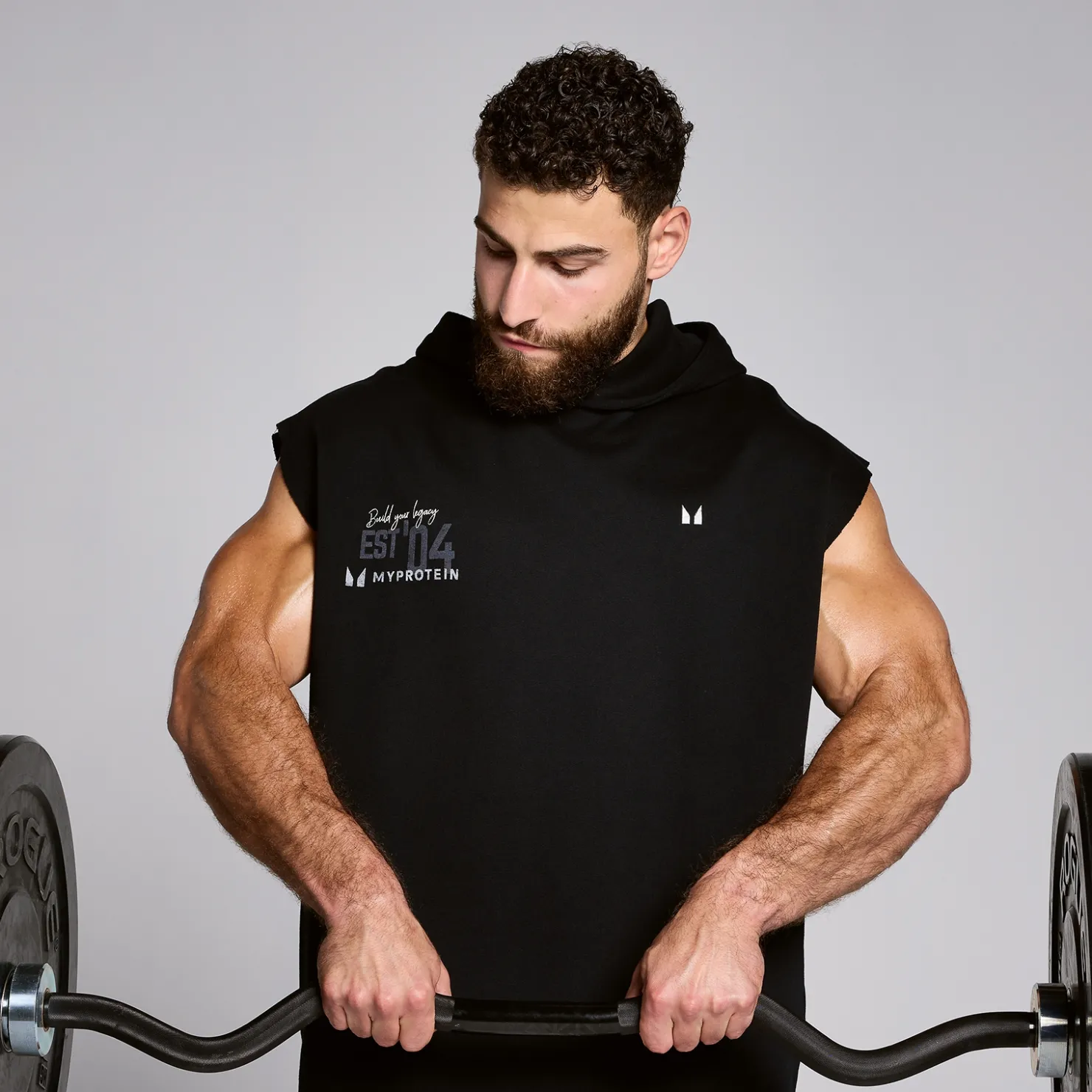 MYPROTEIN MP Origin Top mit Kapuze und Grafik – Schwarz*Herren Tracksuits | Hoodies