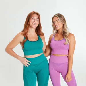 MYPROTEIN MP X Siobhan gerippter, nahtloser Sport-BH – Grün*Damen Sports Bras